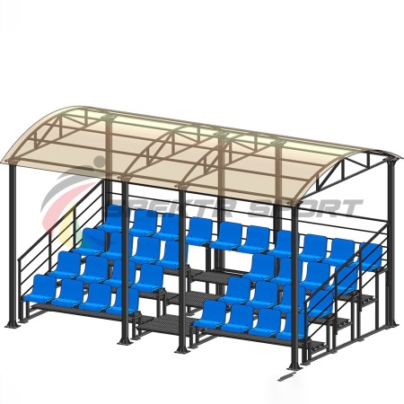 Купить Трибуна для зрителей 4 ряда на 34 места с навесом и перилами в Нерчинске 